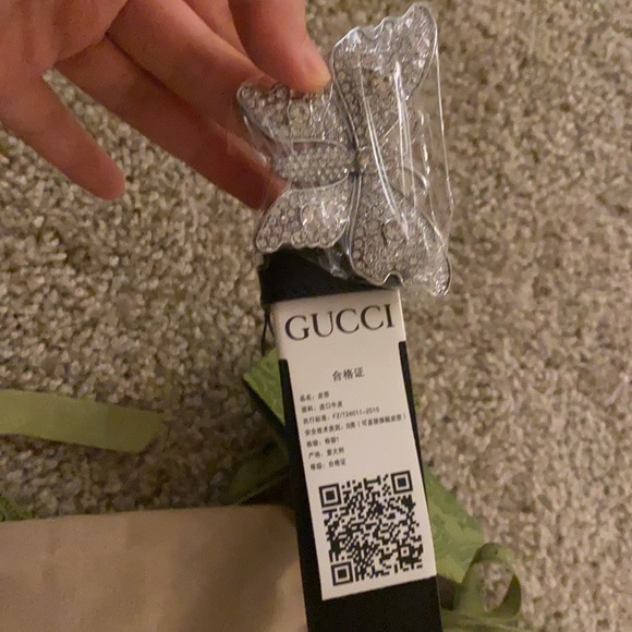 Gucci Butterfly Belt Black Leather - Picture 9 of 10